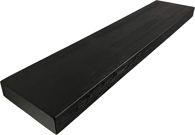 joelsantiques - 54 Inch Wooden Floating Shelves for Wall - 54x8x2 in - Made of Natural Wood - Long Heavy Duty Rustic Wall Shelves for Bedroom - Perfect for Living Room, Kitchen - Black-Ruum Studio Home