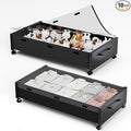 Wooden Under Bed Storage with Wheels, Rolling Under the Bed Storage Bins with Removable Lid, Metal Under Bed Drawers for Clothes and Shoes in Bedroom or Living Room(Black Wood-2pack)-Ruum Studio Home