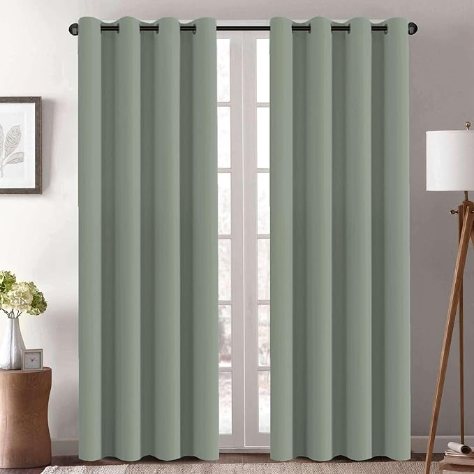 H.VERSAILTEX Blackout Curtains 84 inches Long for Living Room Thermal Insulated Room Darkening Window Treatment Panels Drapes Light Reducing Curtains for Bedroom, 2 Panels, 52" W x 84" L, Cyan-Ruum Studio Home
