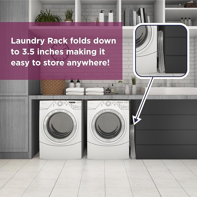 BLACK+DECKER 3 Tier Expandable Collapsing Foldable Laundry Rack for Air Drying Clothing, Space Saving Heavy Duty Lightweight Metal Drying Rack(Silver)-Ruum Studio Home