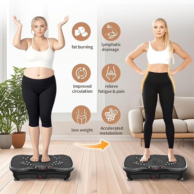 Vibration Plate Exercise Machine,Vibration Plate for Lymphatic Drainage,Whole Body Vibration Platform Portable Home for Weight Loss Muscle Toning & Fitness.-Ruum Studio Home