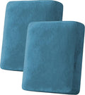 H.VERSAILTEX Velvet Stretch Couch Cushion Cover Plush Cushion Slipcover for Chair Loveseat Sofa Cushion Furniture Protector Seat Cushion Sofa Cover (2 Piece Medium Sofa Cushion Covers, Peacock Blue)-Ruum Studio Home