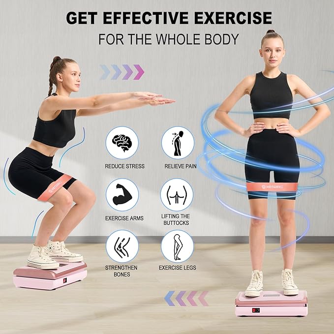 HOTWAVE Vibration Plate Exercise Machine for Lymphatic Drainage, Power Vibrating Plates Platform for Weight Loss - Whole Body Shaker Vibration Plate Machine Home Gym Shaping Fitness Workout-Ruum Studio Home