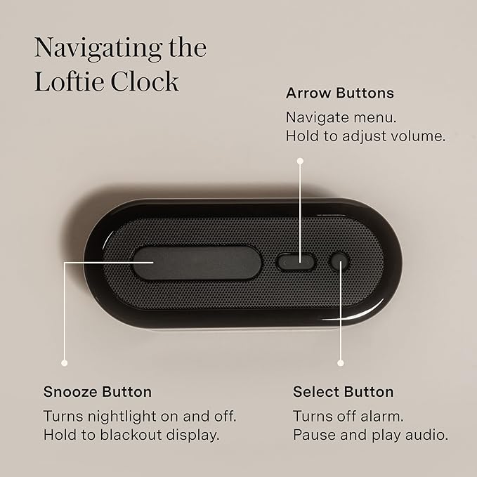 Loftie Alarm Clock with Sound Machine – Smart Alarm Clock with Light, White Noise, Bluetooth Speaker, Night Light Sound Machine, 100+ Sounds, Blackout Mode, No WiFi Mode, Optional Subscription - Steel-Ruum Studio Home