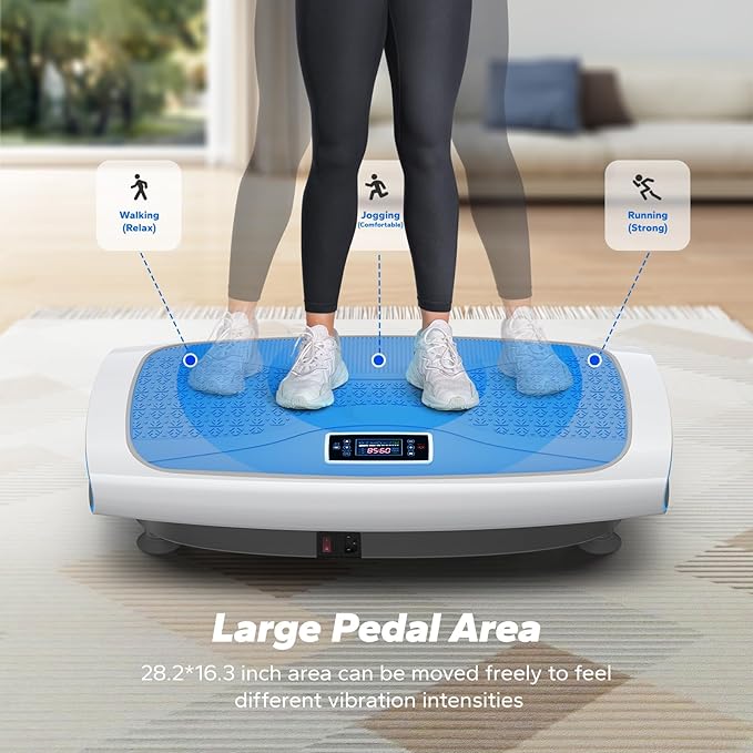 MERACH Vibration Plate Exercise Machine, 3D & 4D Vibration Plate with 2 Tension Ropes LED Display, Whole Body Vibration Platform for Women Men, Exercise Equipment for Home-Ruum Studio Home