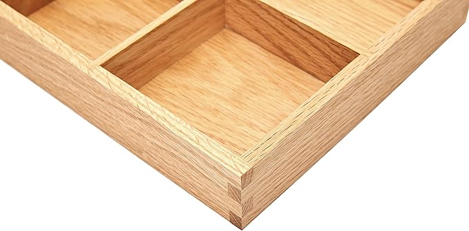 pandapark Wood Organizer Tray,Black Walnut,Desk & Drawer Storage Box (Oak Master-4)-Ruum Studio Home