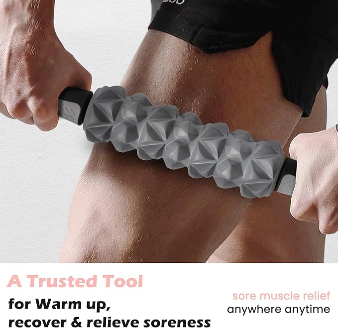 KITWILD Muscle Roller Stick, Massage Roller Stick for Athletes, Body Massage Stick for Muscles Deep Tissue, Muscle Relaxation Roller for Physical Therapy, Myofascial Release, and Yoga Therapy, Pink-Ruum Studio Home