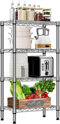 1000 lbs 4 Tier Shelf Metal Storage Shelves Wire Rack Closet Organizers with PP Board for Garage Kitchen Bathroom Laundry Chrome 11.8" D x 21.7" W x 39.5" H-Ruum Studio Home