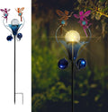 VCUTEKA Solar Lights Outdoor Metal Garden Stake Waterproof Crackle Glass Globe Garden Decor Fairy for Pathway, Lawn, Patio, Yard-Ruum Studio Home