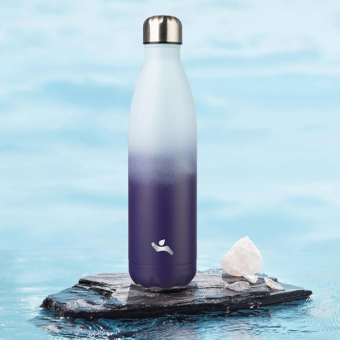 Insulated Water Bottles,25 oz Double Wall Stainless Steel Vacumm Metal Flask for Sports Travel,Ocean Dream-Ruum Studio Home