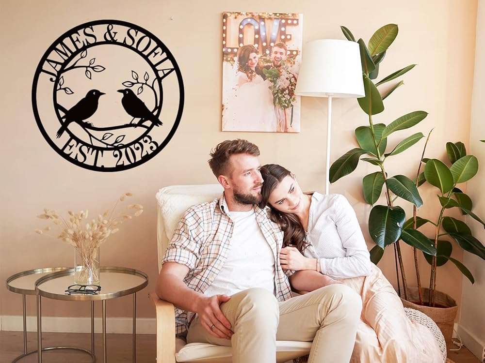 Personalized Anniversary Wedding Gifts for Couple | Wedding Gifts for Couples 2025 | Couples Gift for Her | Anniversary Wedding Date Sign-Ruum Studio Home