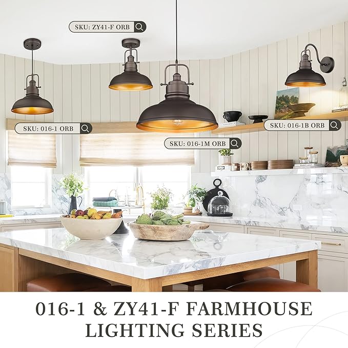 zeyu 11" Farmhouse Gooseneck Barn Light, Vintage Wall Light Sconce for Porch Warehouse Kitchen, Oil Rubbed Bronze Finish, 016-1B ORB-Ruum Studio Home