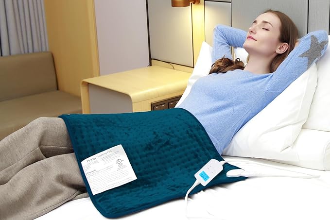 Ruqiji 17''x33'' XXXL King Size Heating Pad with 10 Temperature Settings, Pain Relief for Back/Neck/Shoulders/Menstrual Pain/Leg Cramp Christmas Gifts for Women Men Mom Dad(Dark Teal)-Ruum Studio Home