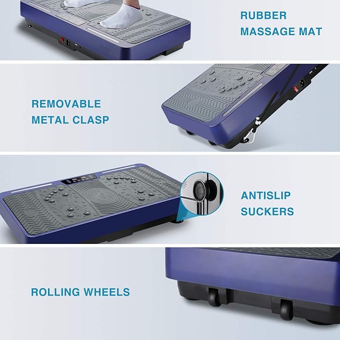Vibration Plate Exercise Machine - Whole Body Workout Vibration Platform Lymphatic Drainage Machine for Weight Loss Home Fitness with Resistance Bands Remote-Ruum Studio Home