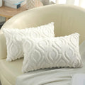 decorUhome Throw Pillow Covers 12x20 Inch Set of 2, Soft Plush Decorative Faux Fur Cream Beige Solid Couch Pillow Covers, Accent Farmhouse Neutral Lumbar Euro Pillow Cases for Sofa Bed Living Room-Ruum Studio Home