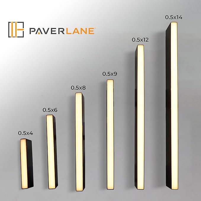 LUMENGY Paver Light Slim 0.5x12 Inch (0.55 x 11.8) Glare-Free Steel Lighting for Pavers, Brick, Walls, Driveways, Walkways & Pathways, 2700K Warm White, Waterproof, Drive-Over, Weird 12V AC/DC-Ruum Studio Home