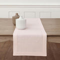 Solino Home Linen Pink Table Runner 90 Inches Long - 100% Pure Linen Hemstitch 14 x 90 Inch Table Runner for Dining and Halloween - Classic Hemstitch-Ruum Studio Home
