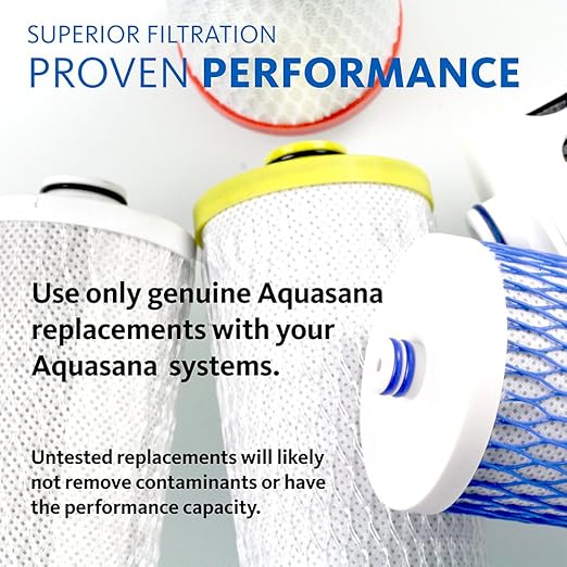 Aquasana Replacement Filter Cartridges for 2-Stage Under Sink Water Filtration System - Filters 99% Of Chlorine - 2 Count - AQ-5200R, Red and Yellow-Ruum Studio Home