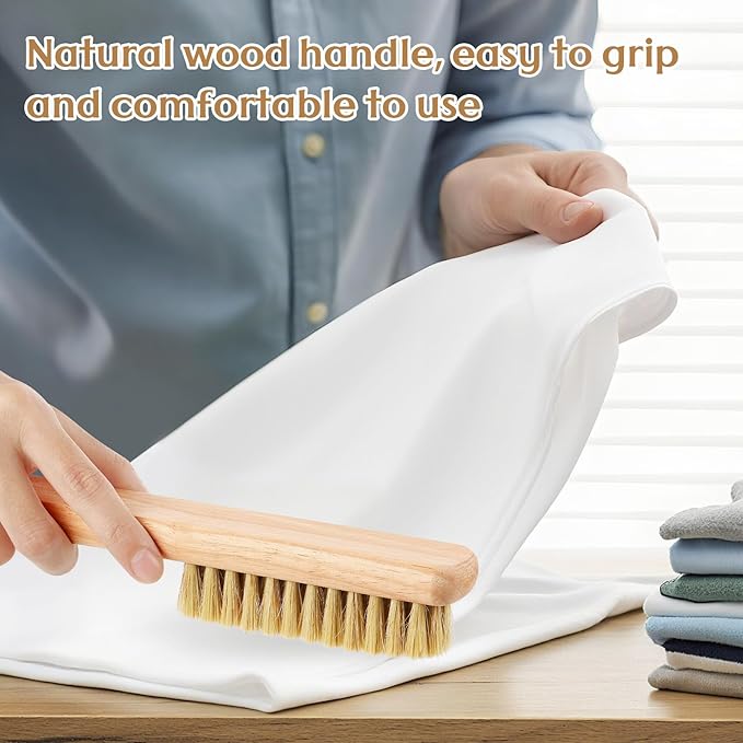 3 Pcs Wood Laundry Stain Brush Stain Remover Brushes with Boar Bristle Small Stain Brush for Clothes for Scrubbing Stains from Furniture Fabric Leather(3 Pcs D)-Ruum Studio Home