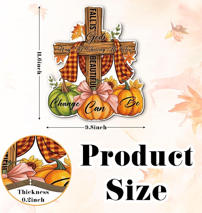 Christian Home Autumn Decor "Fall is Gods way of Showing us How Beautiful Change can Be" Sign for Thanksgiving Decorating, Home Interior And Exterior Decor, Autumn Harvest Thanksgiving Decors-Ruum Studio Home
