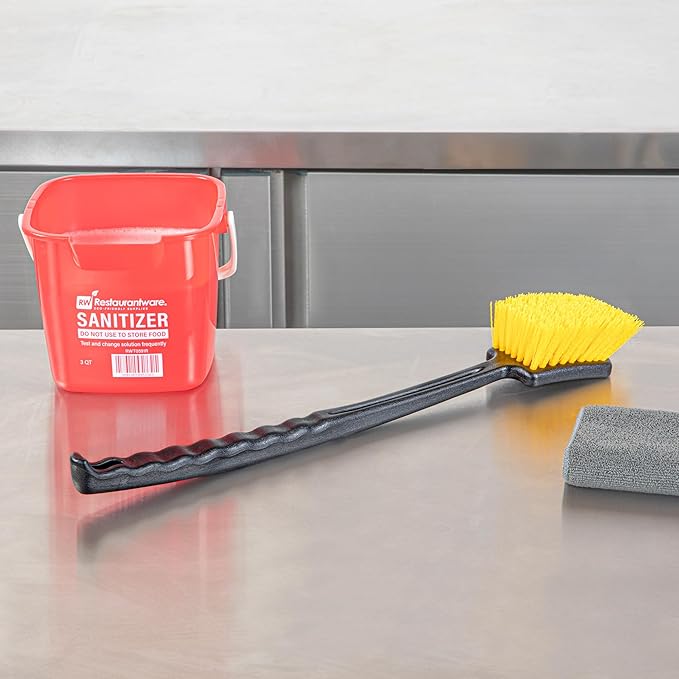 Restaurantware-Clean Tek Professional 20.47 Inch Utility Brush, 1 Heavy-Duty Scrub Brush - Plastic Bristles, Ergonomic Handle, Black Plastic Cleaning Scrub, Ideal for Indoor and Outdoor Cleaning-Ruum Studio Home