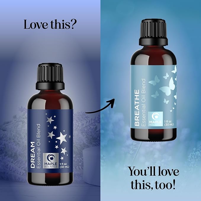 Sleep Essential Oil Blend for Diffuser - Dream Essential Oils for Diffusers Aromatherapy and Relaxation with Clary Sage Ylang-Ylang Roman Chamomile and Lavender for Sleep Time Support (1 Fl Oz)-Ruum Studio Home