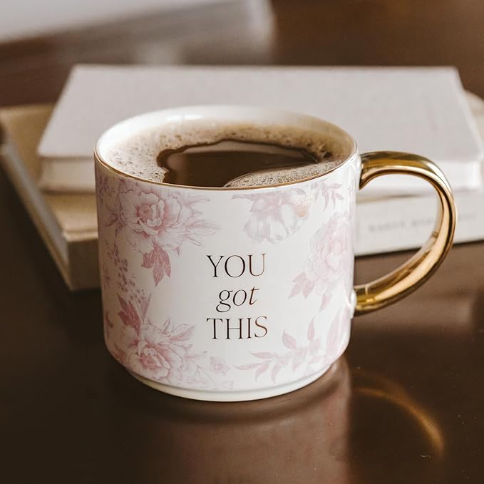 Sweet Water Decor You Got This Gold Handle Coffee Mugs - 17oz Cute Coffee Mugs for Hot & Cold Drinks - Spring Home Decor and Gift - Ideal Tea & Espresso Cups-Ruum Studio Home