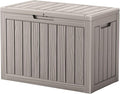 45 Outdoor Storage Box, Waterproof Resin Deck Box with Side Handles, Lockable Outdoor Bench for Indoor & Outdoor Use, Storage Bin for Patio Cushions, Garden Tools, Package Delivery, Grey-Ruum Studio Home