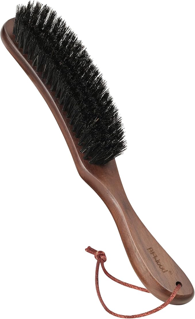 BFWood Clothes Brush - Boar Bristle Lint Brush for Suits, Cashmere, Wool, Velvet, Suede and Pet Hair - Large Black Walnut Wood Handle-Ruum Studio Home