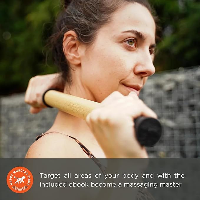 Tiger Tail ReGreen 18" Wood Roller - Handheld, Deep Tissue Wood Roller, Body Massage and Myofascial Release Tool for Legs, Neck, Calves, Thighs, Shins & Back, Made in USA-Ruum Studio Home