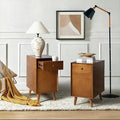 HULALA HOME End Table with Drawer Set of, Modern End Table with USB Ports and Outlets, Wooden Side Table with Storage-Acorn-Ruum Studio Home