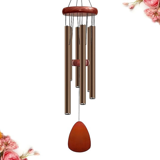 28" Wind Chime for Mothers Day, Decorative Wind Chimes for Outside, Memorial Windchimes Remembrance Gift for Women Mom Grandma, Metal Wind Chimes Outdoor Decor for Garden Patio Zen(Coffee)-Ruum Studio Home