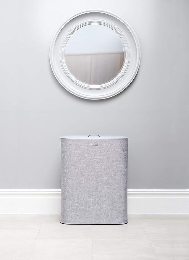 Joseph Joseph Tota 90 liter/23.8 gallon Laundry Hamper Separation Basket with lid, 2 Removable Washing Bags with Handles - Gray-Ruum Studio Home