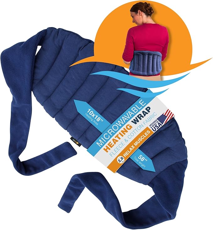 SunnyBay Microwave Heating Pad, Microwavable Moist Hot or Cool Bean Bag Wrap for Neck, Shoulder, Knee, or Back Pain with Fastening Straps, 10x18 Inch Heating Area, 2.8 Lbs, 58 Inches-Ruum Studio Home