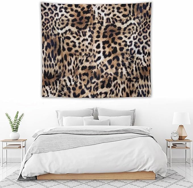 HZOHNAGO Leopard Print Tapestry Nature Wildlife Vintage Cheetah Fur Spot Animal Skin Wild Animals Spots Printed Wall Tapestry Painting Wall Hanging for Bedroom Living Room Dorm 60" W x 50" H-Ruum Studio Home