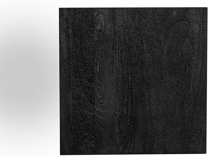 Modern Hand Made One-of-a-Kind Carved Mango Wood End Table, Farmhouse Side Table,Farmhouse End Table,Living Room,Bedroom, Accent Table, Contemporary Architectural Designed Black,Assembled-Ruum Studio Home