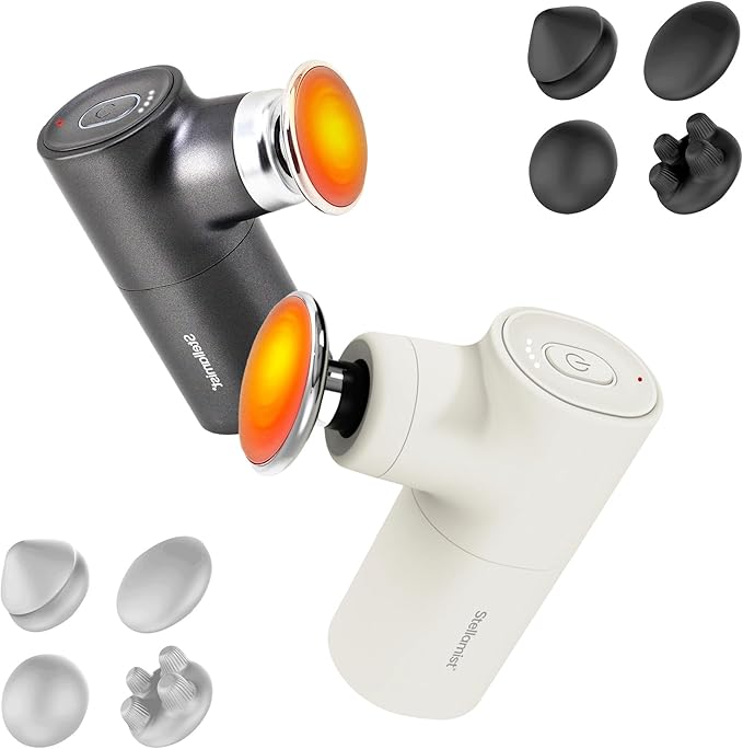 Mini Thermal Massage Gun with Heat, Portable Deep Tissue Percussion Massager, Color Silicone Sleeves Travel Size-Ruum Studio Home