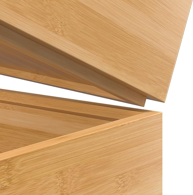 Silverware Tray for Drawer, Stackable Kitchen Bamboo Drawer Organizer 12" x 6" x 2" Set of 2-Ruum Studio Home