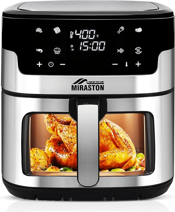8.5QT Air Fryer, Family Size Digital Air Fryers, Nonstick Square Basket, Smart Touchscreen with 8-Preset, Air Frying, Reheat Leftovers, Party Food, Fast Cooking, Dishwasher-Safe, for Kitchen-Ruum Studio Home