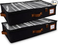 HOMELUX THEORY 2pc Under Bed Storage Containers, Bedroom Under the Bed Drawer Storage Organizer with Bins and Lids, Large Underbed Clothes Storage Box Ideal for Blanket, Fabric, & Shoes (Black)-Ruum Studio Home