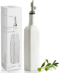 getstar 18 oz Olive Oil Dispenser Bottle for Kitchen, Ceramic Oil Bottle with Automatic Stainless Steel Pourer-Ruum Studio Home