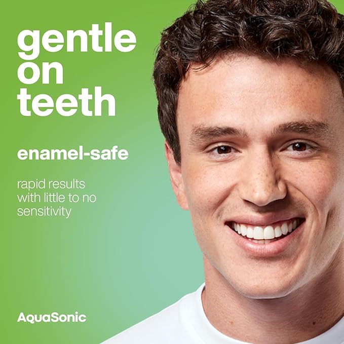 AquaSonic Professional Teeth Whitening Strips - Enamel Safe Teeth Whitening with Hydrogen Peroxide - Easy to Use, Non-Slip, Affordable & Effective (Spearmint)-Ruum Studio Home