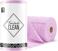 Fantasticlean Microfiber Cleaning Cloth Roll -75 Pack, Tear Away Microfiber Towels, 12" x 12", Reusable, Washable, Scratch Free, Ultra Absorbent Dish Rags for Car, Home, Garage or Shop (Purple)-Ruum Studio Home
