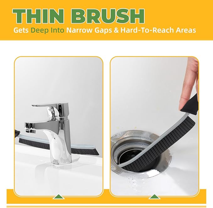 Cleaning Brush, 5 Pcs Hard Bristle Crevice Cleaning Brush, Grout Brush, Scrub Brush for Tile Grout Crevice, Gap Cleaning Tools for Bathroom Kitchen Toilet Window Track (5, Black)-Ruum Studio Home