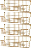 Spice Rack, 4-Pack Seasoning Organizer Wall Mounted for Kitchen Storage Organization, Metal Spice Holder Shelf for Cabinet, Pantry, Gold-Ruum Studio Home