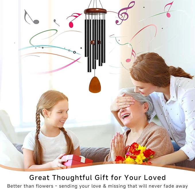 Wind Chime for Outside, 29 inch Aluminium Metal Wind Chimes, Relaxing Soothing Wind Chimes Outdoor, Decoration for Garden, Patio, Yard, Home, Gift for Mother's Day, Birthday(Waterdrop)-Ruum Studio Home