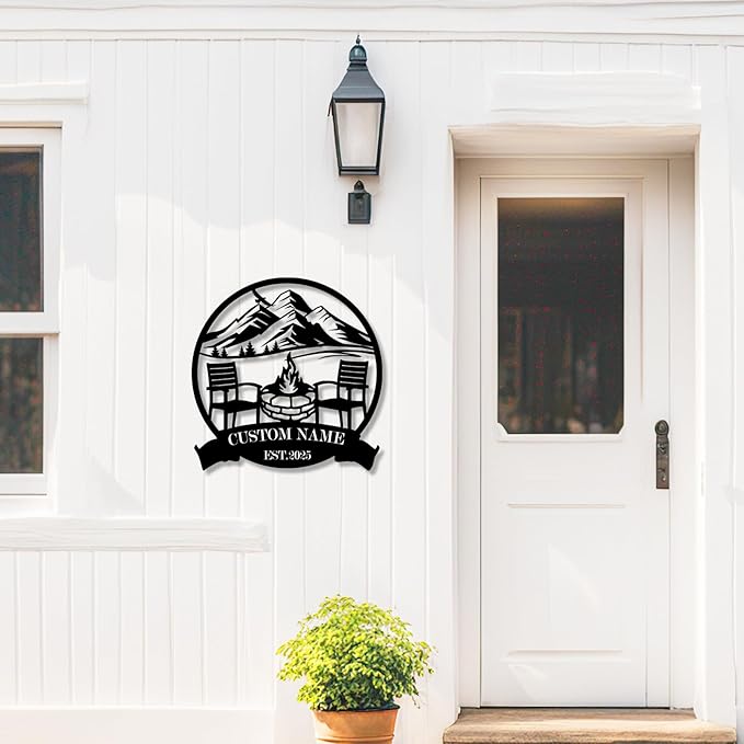Custom Metal Camping Signs Outdoor - Personalized Size Rustic Wall Art, Lake House Decor, Farmhouse Gift for RV, Cabin & Garden - MADE IN USA-Ruum Studio Home