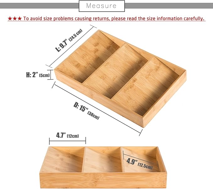 3-Tier Bamboo Drawer Spice Rack Wooden Kitchen Cabinet Spice Organizer Spice Jar Holder, Medicine/Health Care/Vitamin Bottles Storage Rack (Pre-Measure Drawer Dimensions), 1 Pack Drawer Rack-Ruum Studio Home
