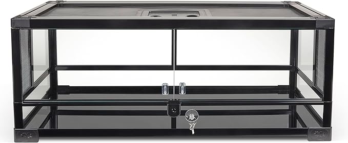 Zilla QuickBuild Reptile 20 Gallon Glass Terrarium Habitat with Swing Door For Geckos, Snakes, Lizards, Frogs, Turtles, and Tortoises, 30" x 12" x 12"-Ruum Studio Home