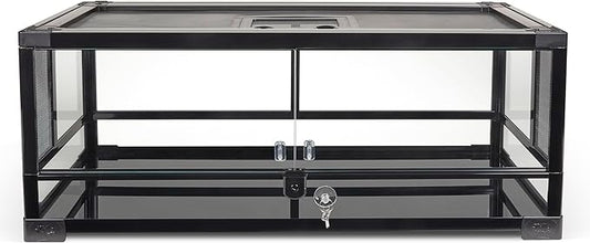 Zilla QuickBuild Reptile 20 Gallon Glass Terrarium Habitat with Swing Door For Geckos, Snakes, Lizards, Frogs, Turtles, and Tortoises, 30" x 12" x 12"-Ruum Studio Home